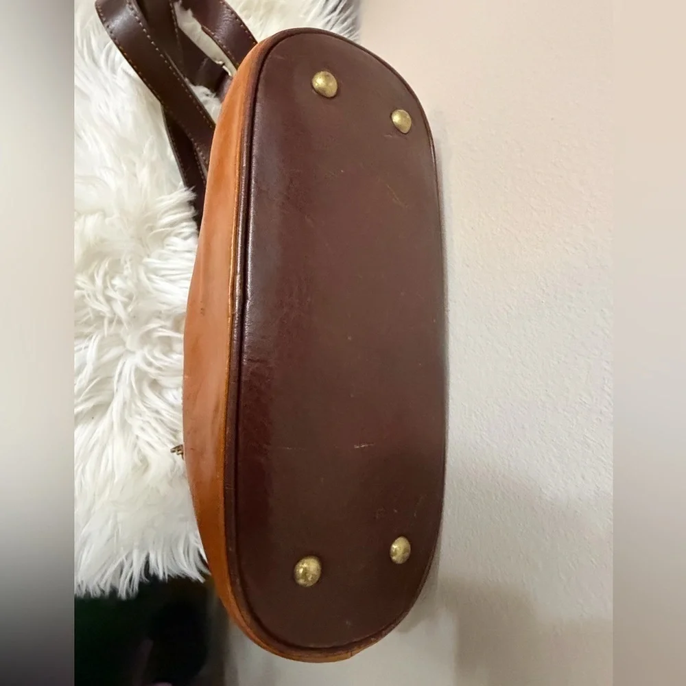 Firenze Leather Handbag Purse cognac Pelletterie D&D